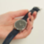 Thumbnail: Swiss Made Watch. Black Dial. Blue Leather Strap