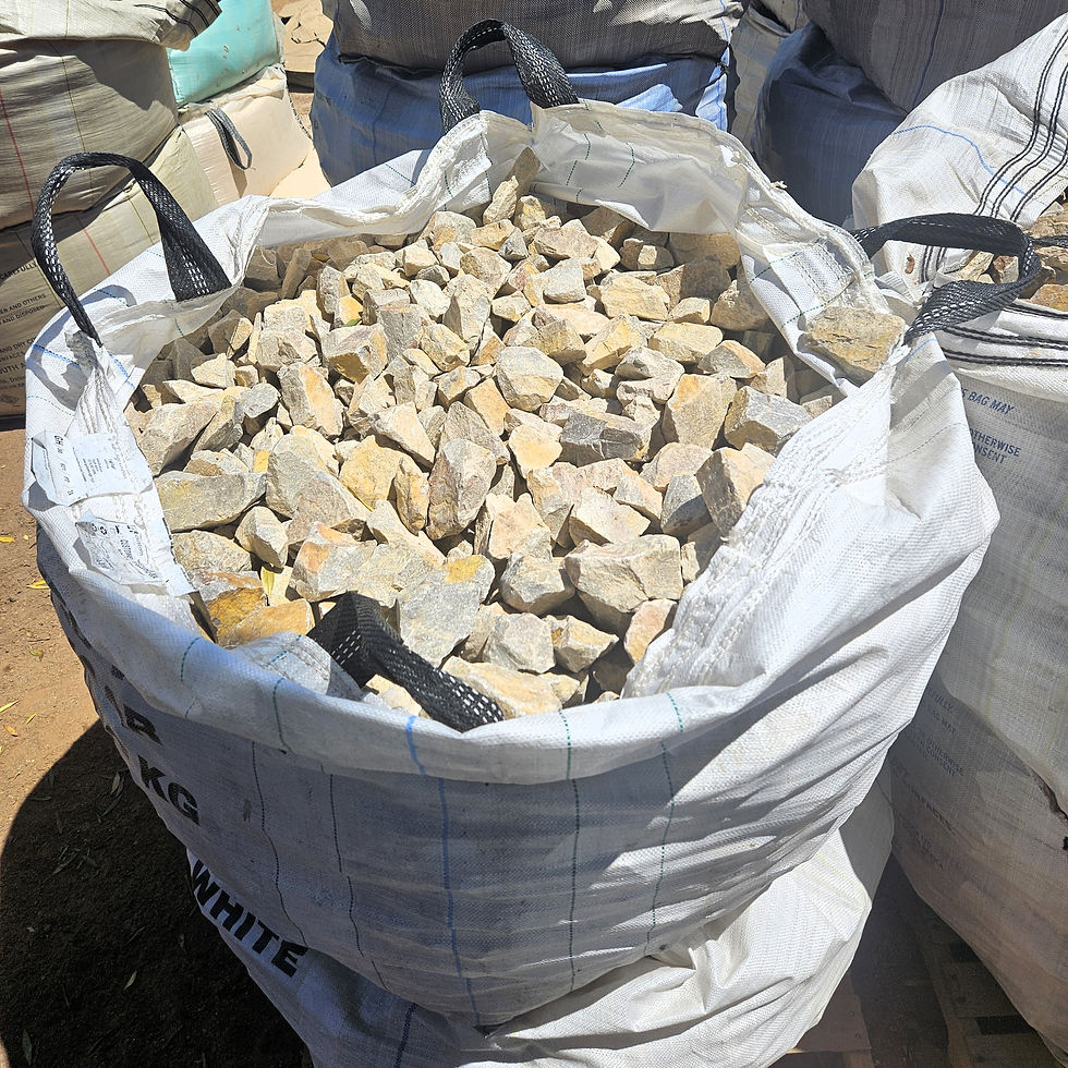 Bulk gravel and stone loaded for delivery from the Bulk Rock depot.