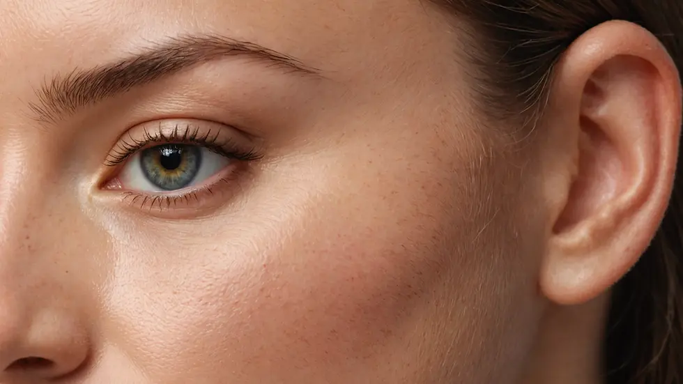 A close-up view of a smooth surface showing the effects of dermaplaning