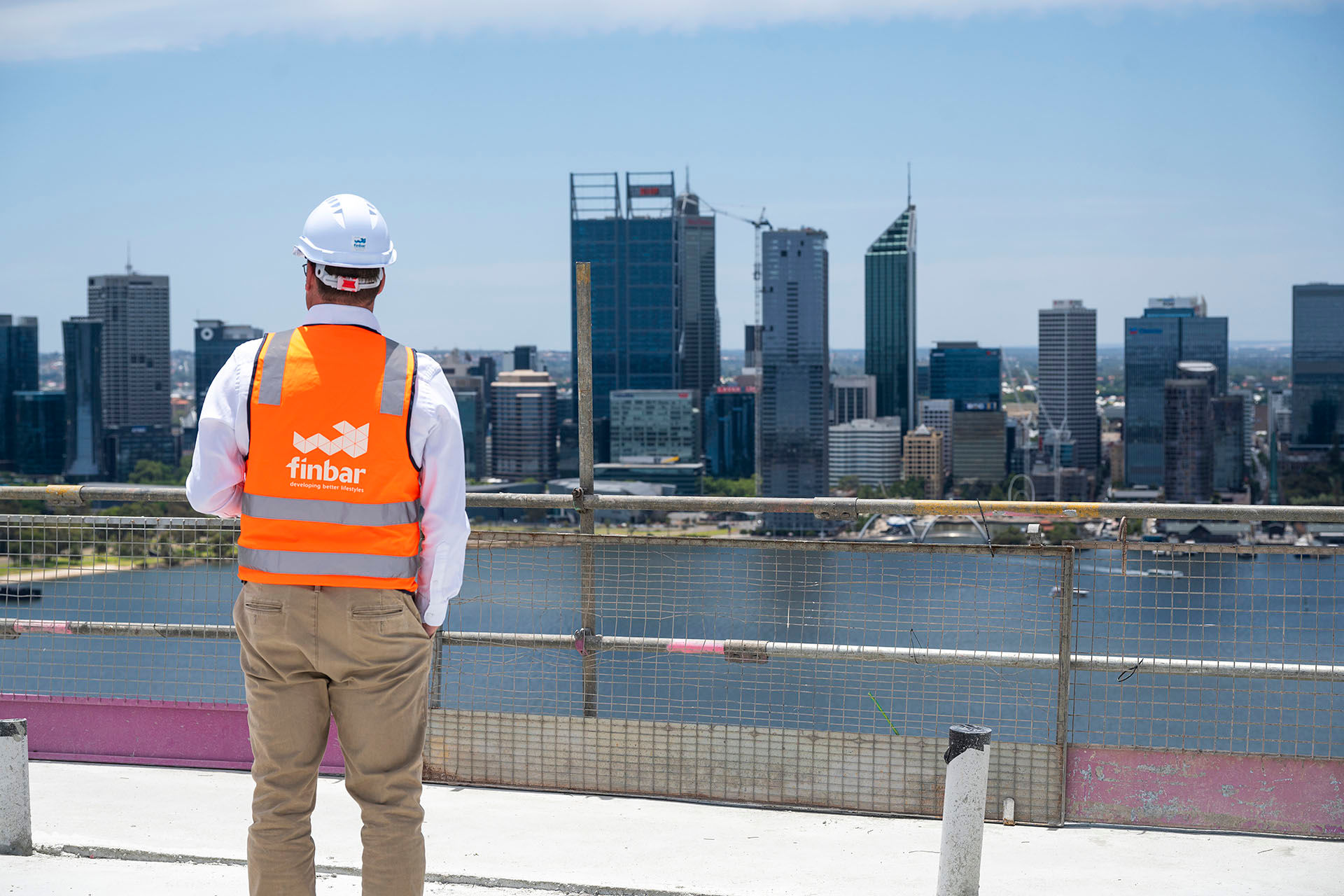 Overlooking the city from the Civic Heart topping out ceremony