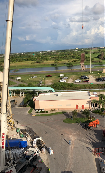 Boiler Outage Being Removed By Crane
