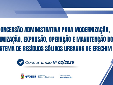 Edital da Concessão do Sistema de Resíduos Sólidos Urbanos está disponível para empresas interessadas