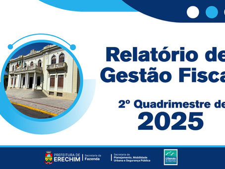 Audiência Pública de apresentação do Relatório de Gestão Fiscal do Segundo Quadrimestre de 2025 será na próxima quinta-feira