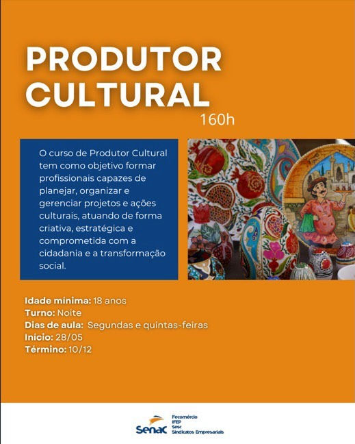 Curso gratuito de Produtor Cultural está com inscrições abertas em Erechim