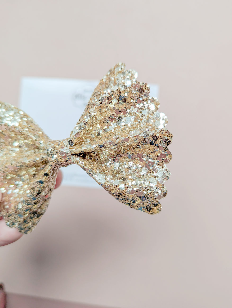 Thumbnail: Gold Glitter |  Scalloped Ellie Bow
