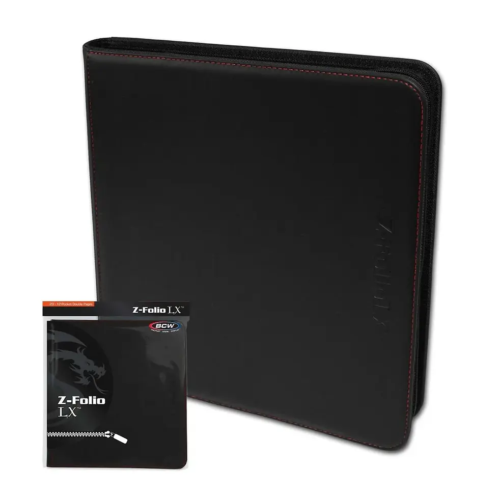Z-Folio 12-Pocket LX Album - Black with Black Stitching
