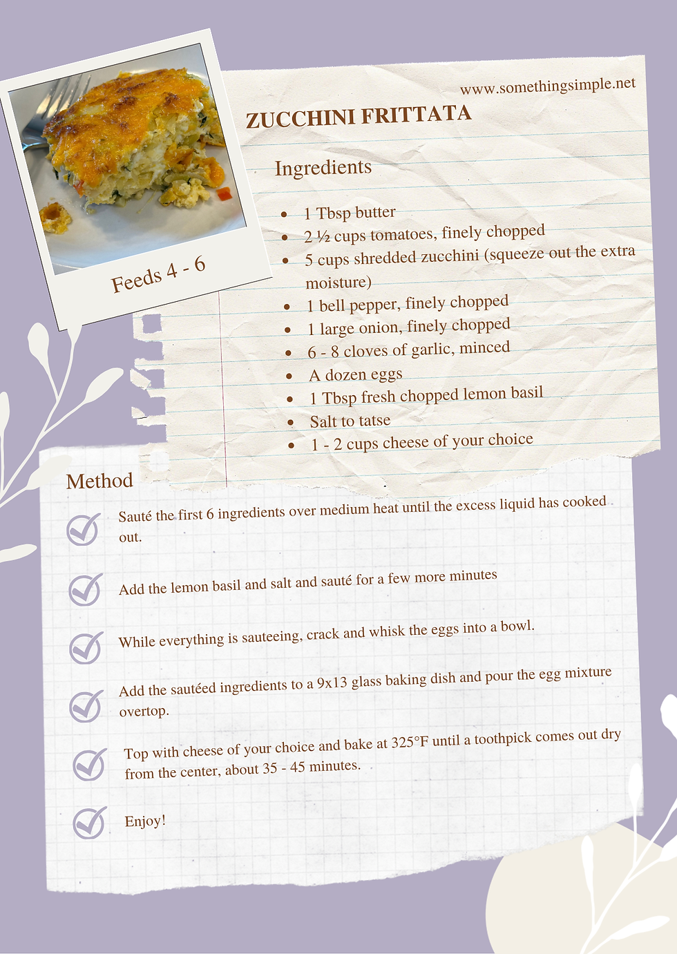 Zucchini Frittata - don't skip this one!