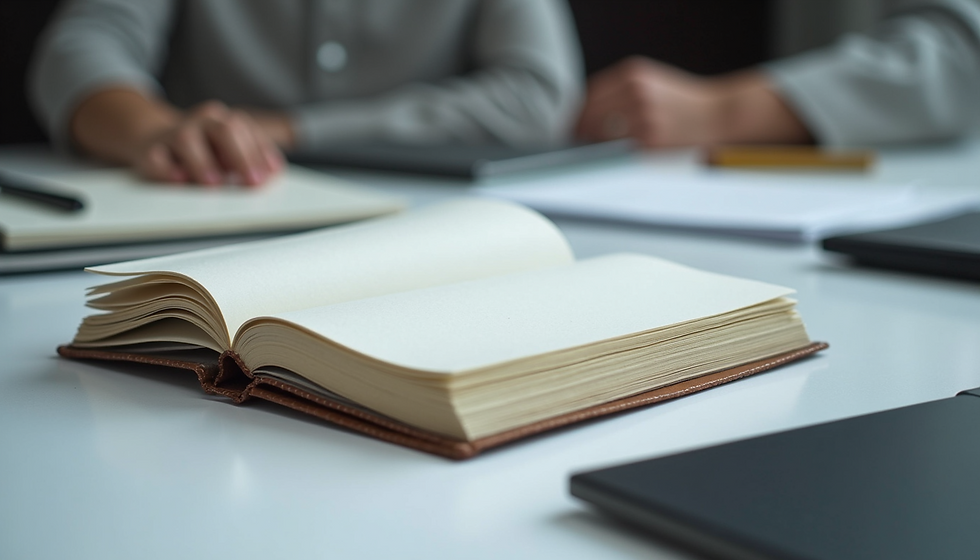 A notebook ready for business planning sessions.