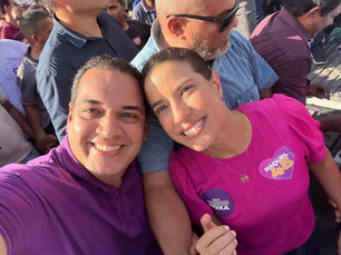 "Pernambuco quer mudar", afirma o vereador Marlus Costa durante caminhada de Raquel Lyra em Jaboatão