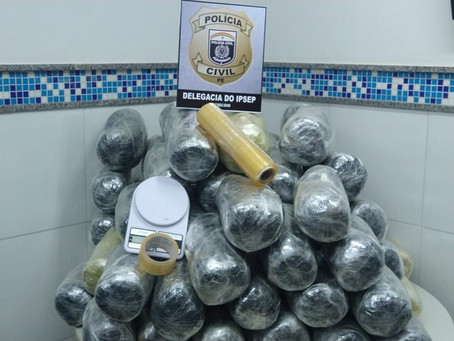 Homem é preso em flagrante com 68 quilos de maconha em Prazeres
