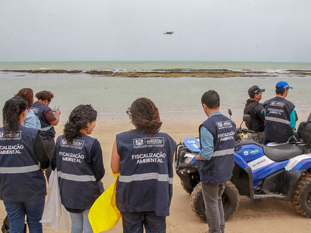 Jaboatão usa drone para monitorar surgimento de manchas de petróleo em praias