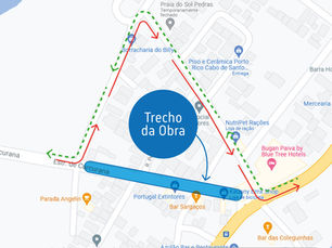 Trecho da Estrada de Curcurana tem desvio no trânsito para implantação de rede de esgoto
