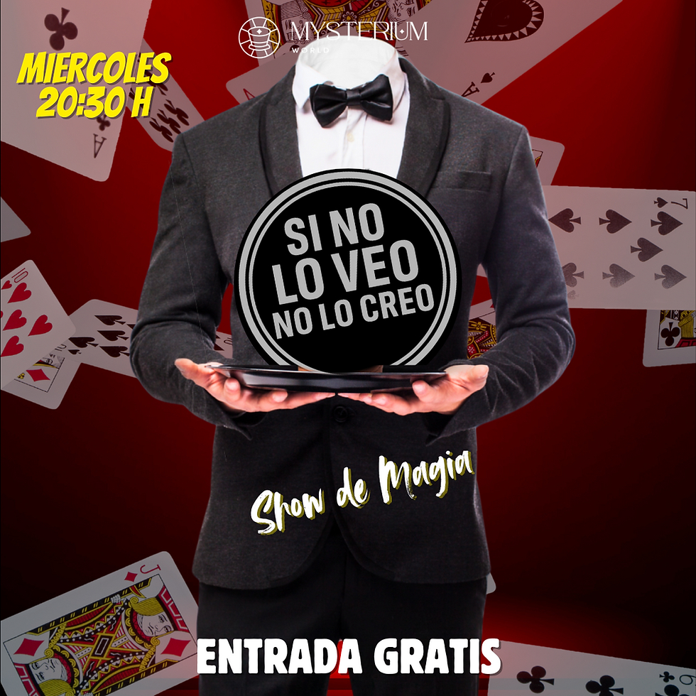 20:30 hrs | "SI NO LO VEO NO LO CREO  " Show de MAGIA | Magia SALÓN.  
