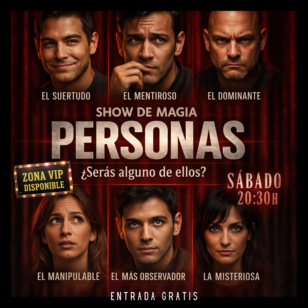 20:30 hrs | "PERSONAS " Espectáculo Mentalismo  en Mysterium World   