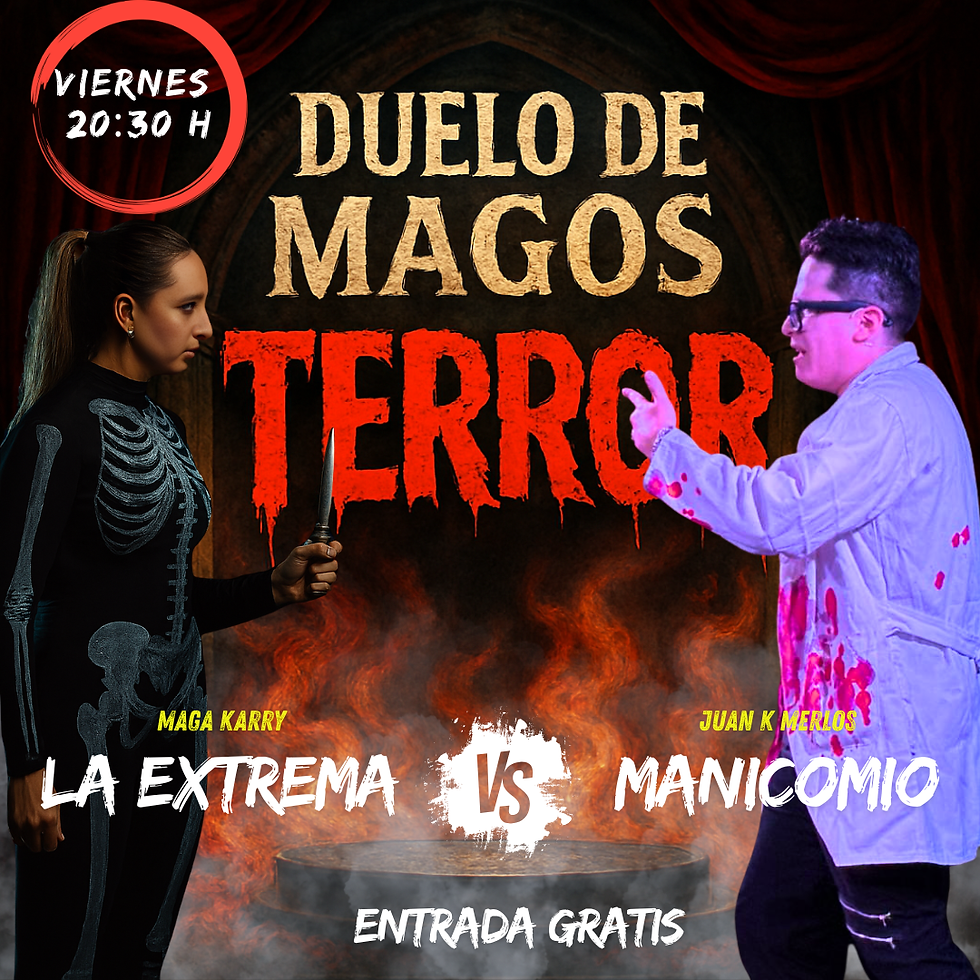 20:30  DUELO DE MAGOS TERROR llega a Mysterium World.  Reservándonos  