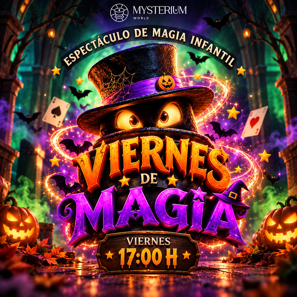 17:00 hrs | "SHOW DE MAGIA HALLOWEEN" Aforo limitado, reserva solo si tienes disponibilidad