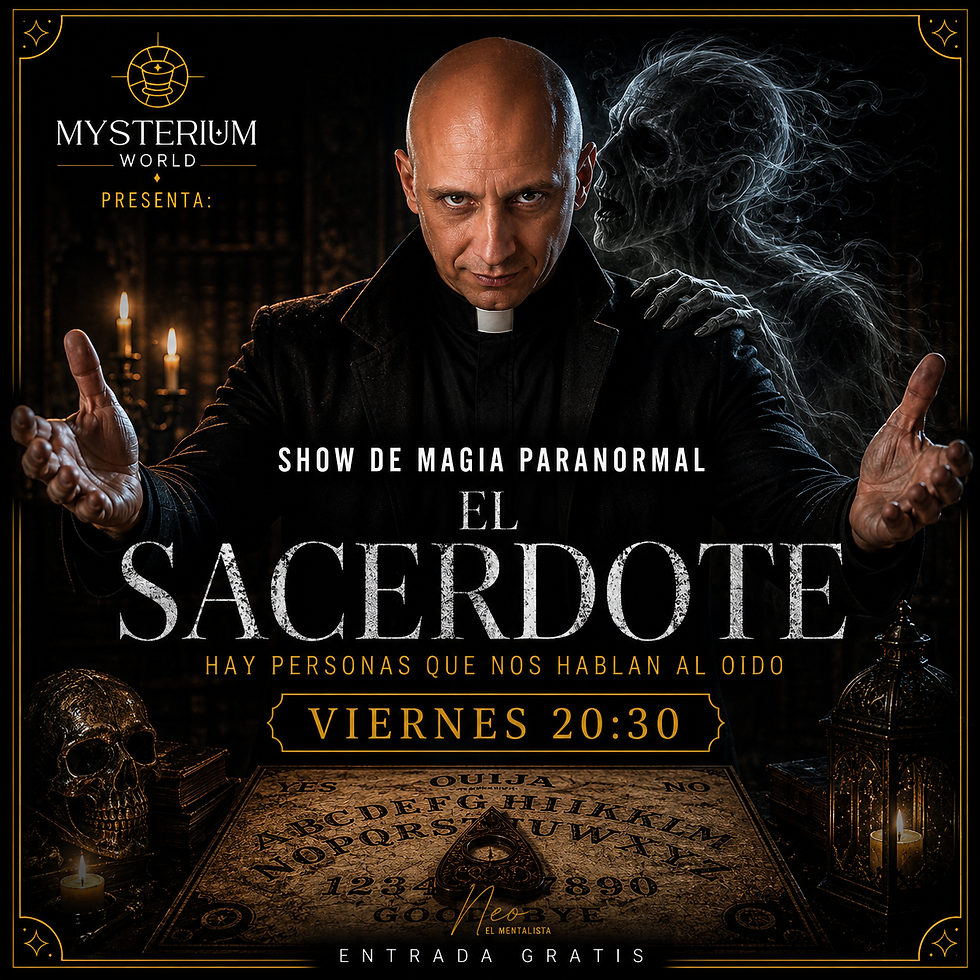 20:30 hrs | "EL SACERDOTE DEL TERROR" Espectáculo magia y terror