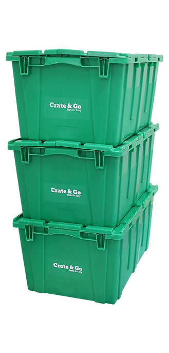 Rental plastic moving boxes