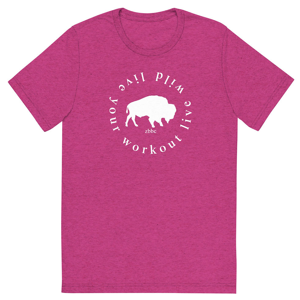 Thumbnail: Berry ZBBC live your workout t-shirt.