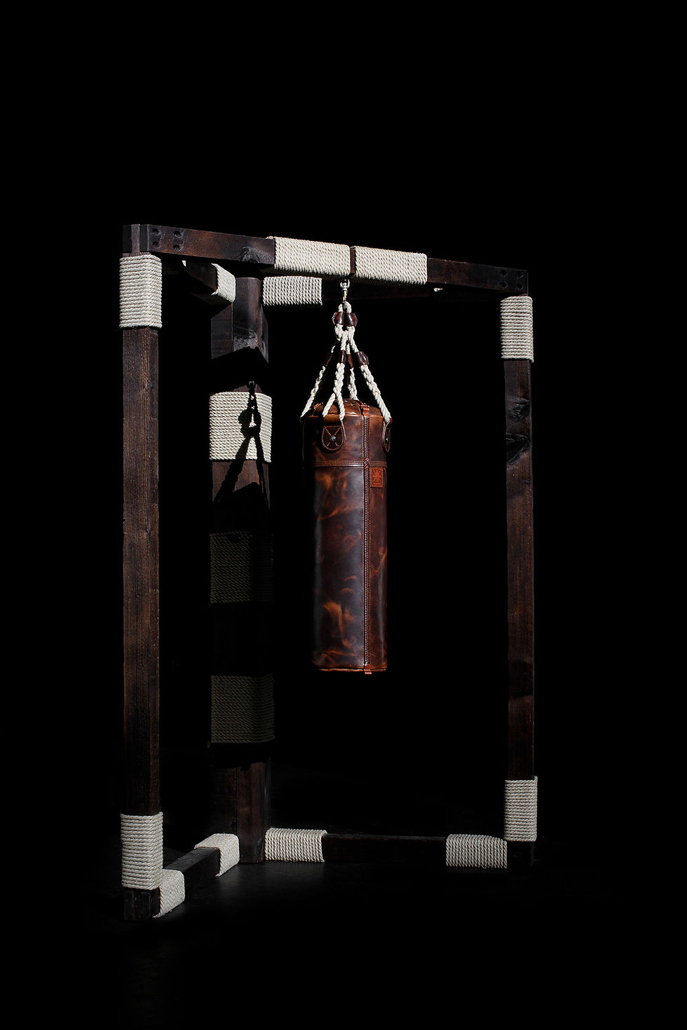 Thumbnail: The Dempsey heavy punching bag and shou sugi ban boxing bag frame.