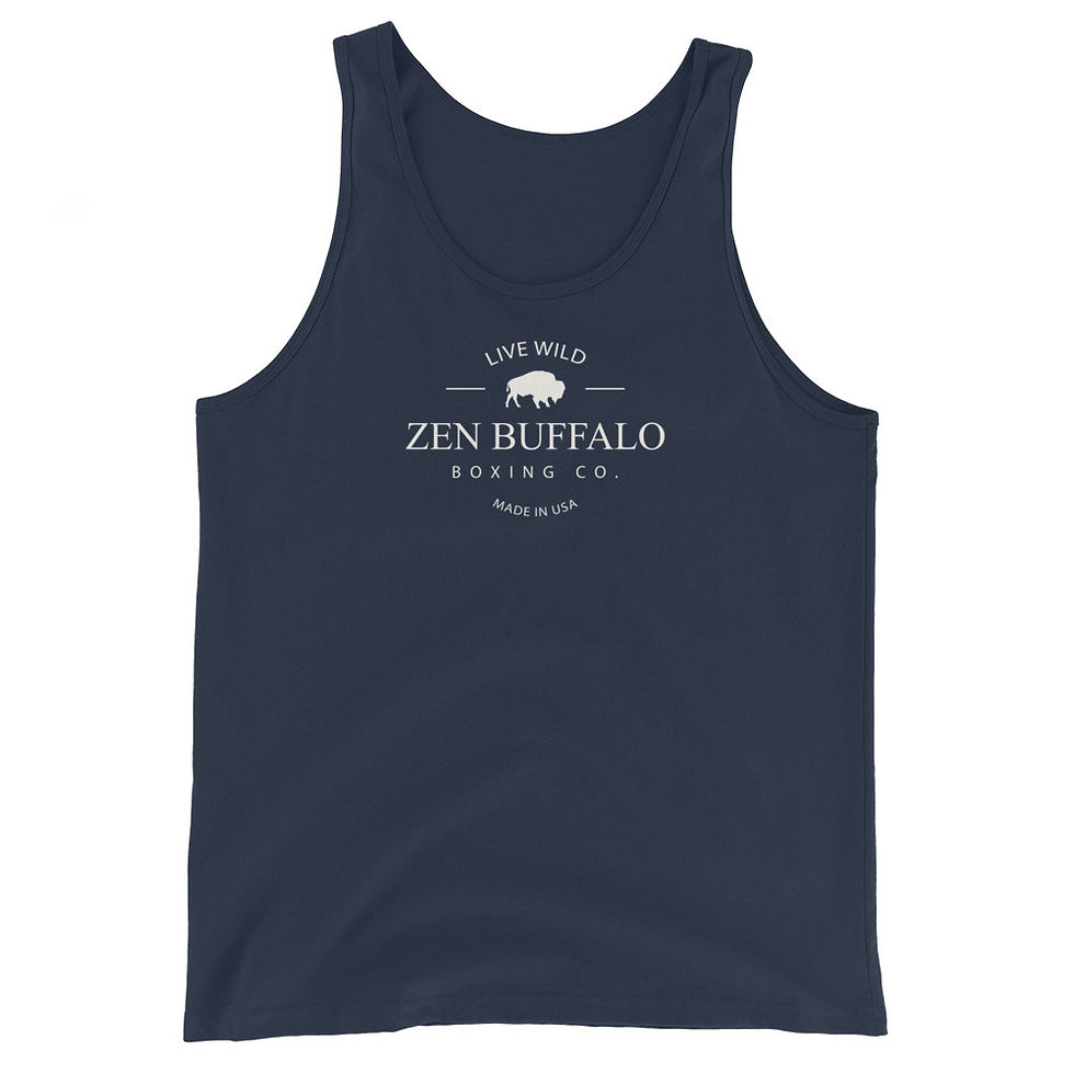 Thumbnail: Navy blue Zen Buffalo Boxing workout tank top.
