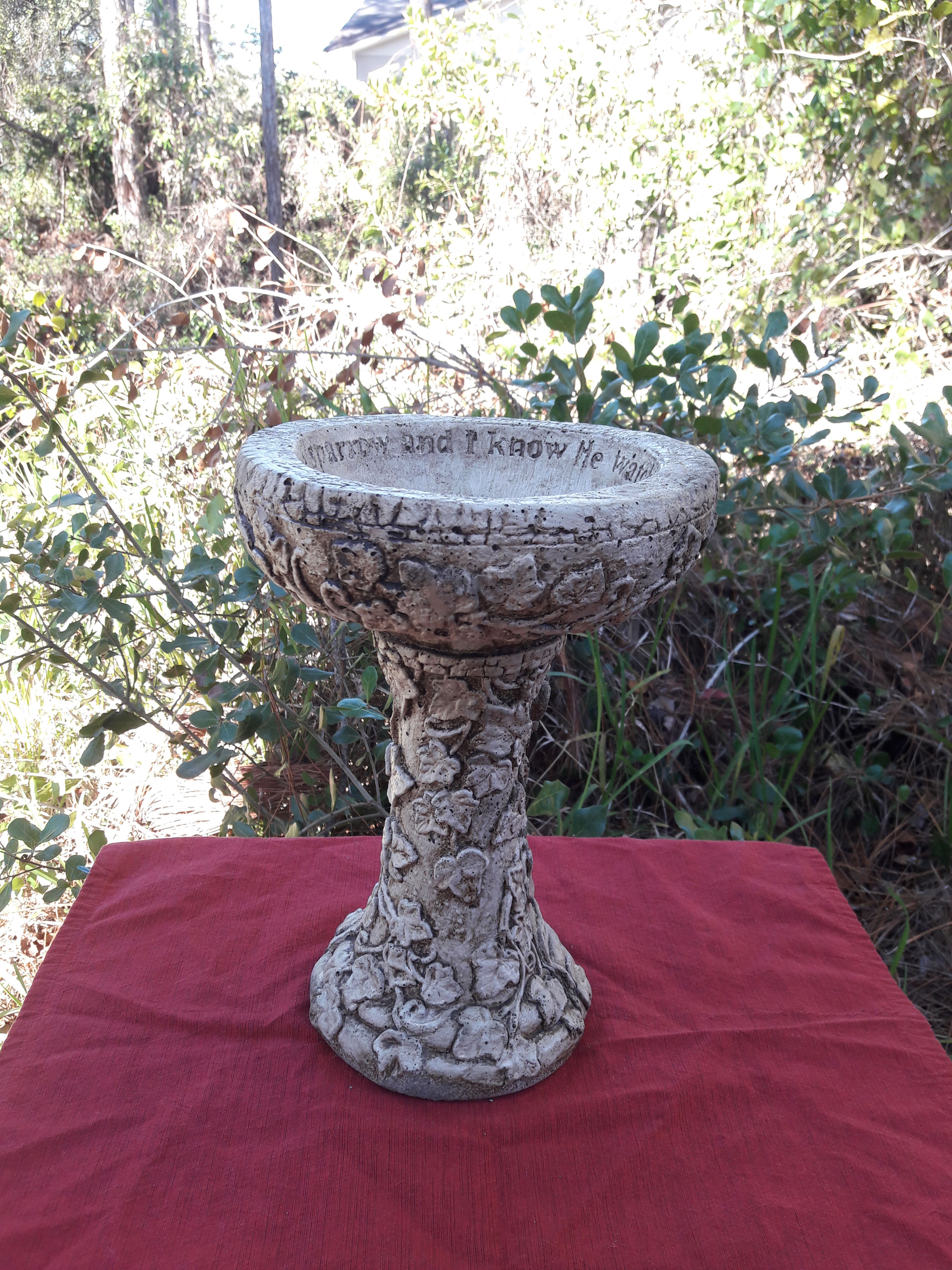Antique Ivy Birdbath