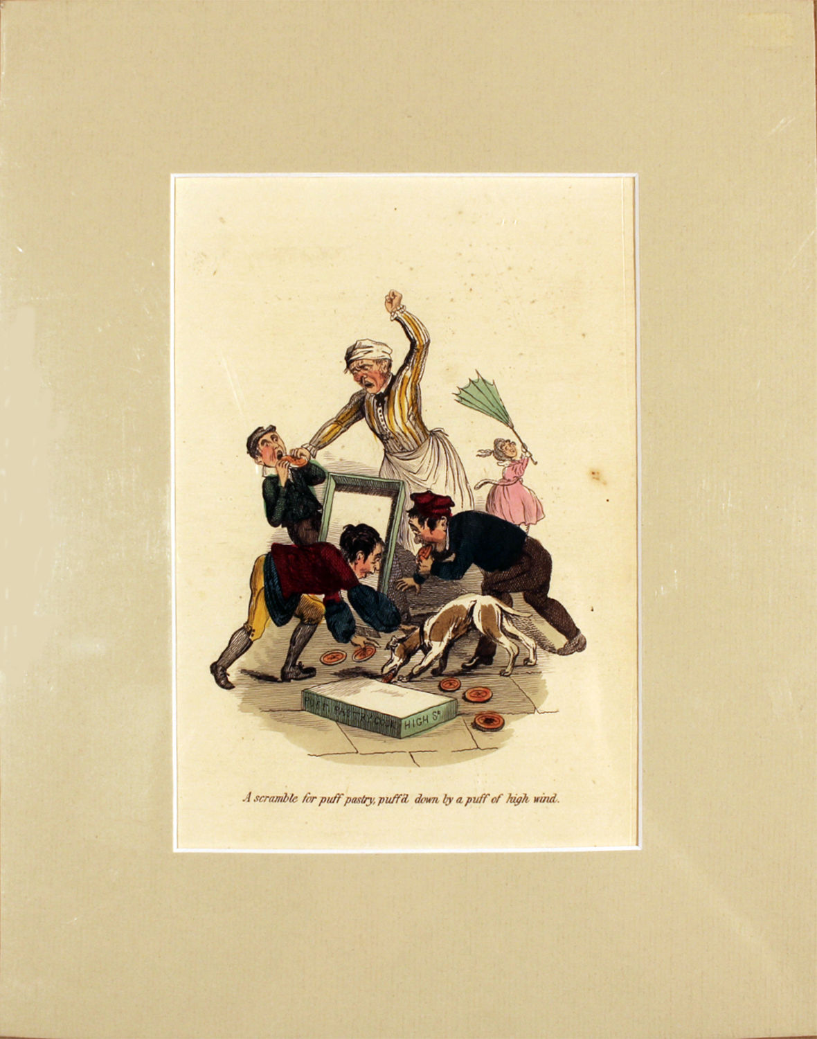 A scramble for puff pastry Matted Etching