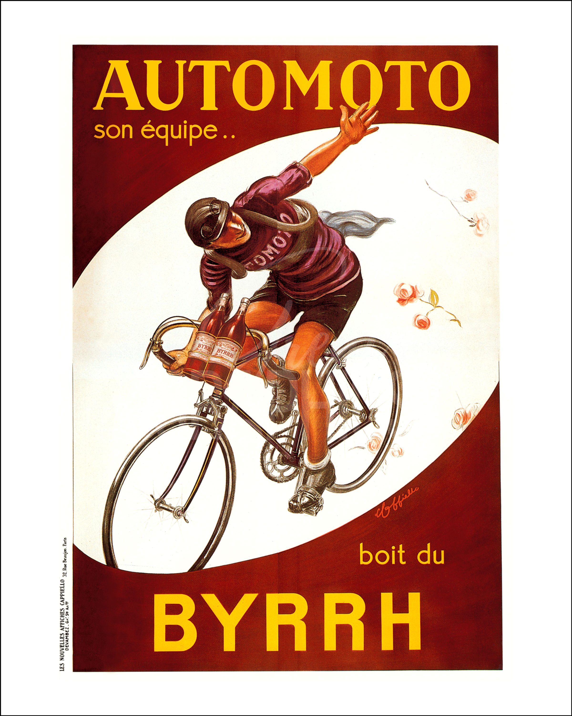Automoto son équipe boit du Byrrh Poster