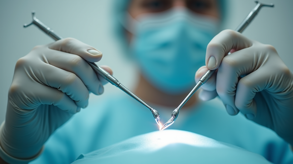 Close-up view of a dental clinic with dental tools