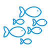 6 small fishes in graphic