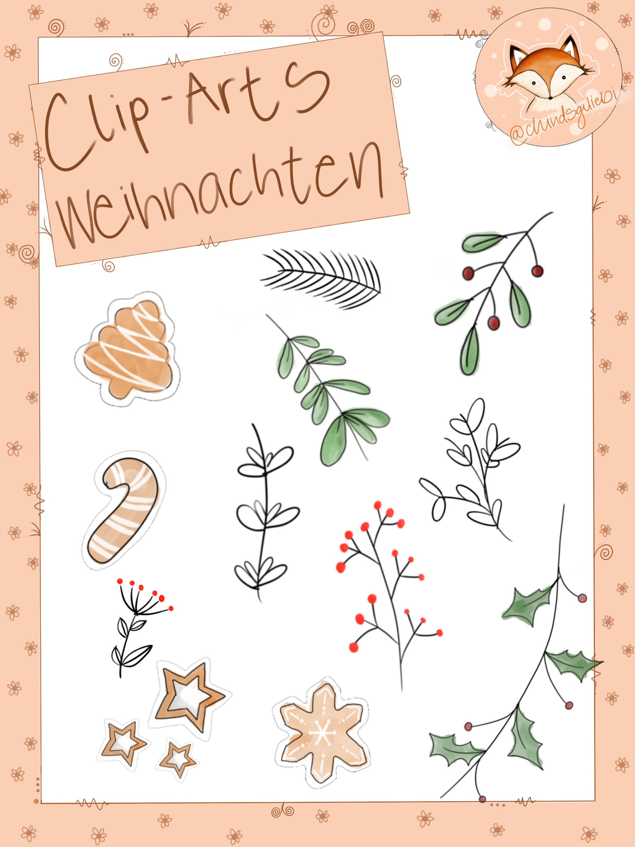 Clip Art Set zum Thema Weihnachten