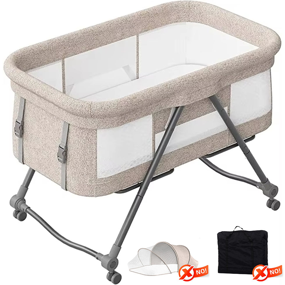 Thumbnail: Baby Grab-and-go Travel Cot  with Mattress & Silent Wheels,  Rocking Crib Conver