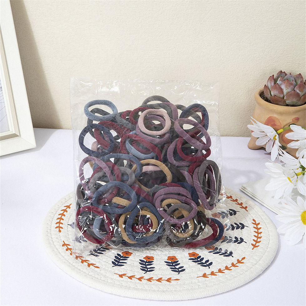 Thumbnail: 50/100 pieces of black and white hair bands, women's hair bands, high-elasticity