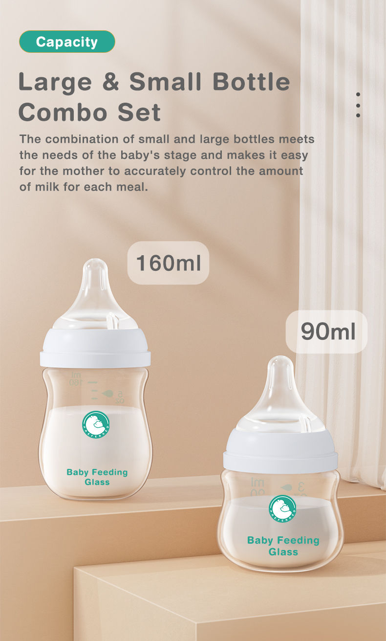 Thumbnail: 1PCS Newborn Feeding Bottles 90ML/160ML Baby Bottle Glass Bottles Anti-flatulenc