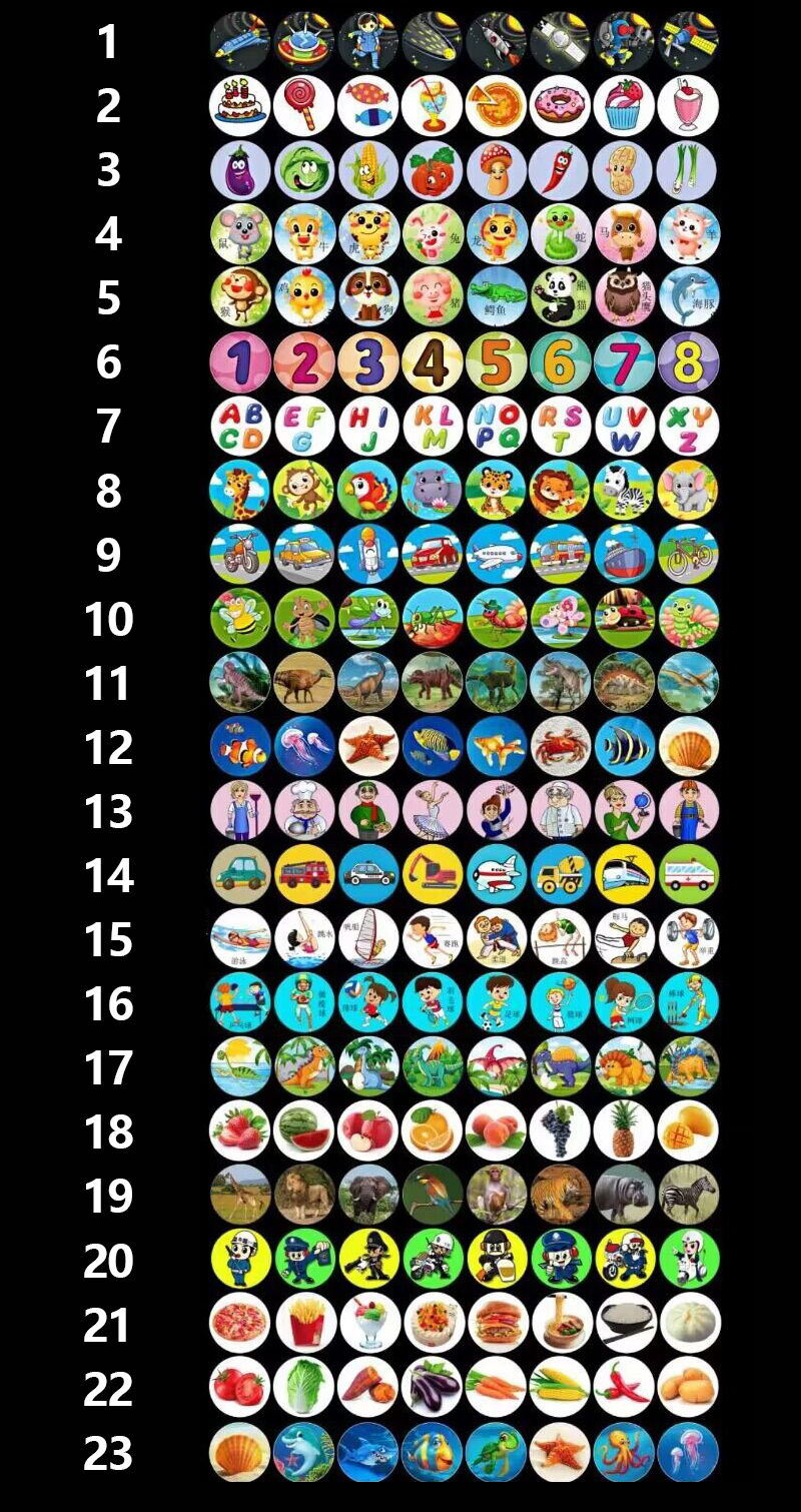 Thumbnail: 10 Cards Cartoon Projection Flashlight 80 Patterns Creative Children Flashlight 