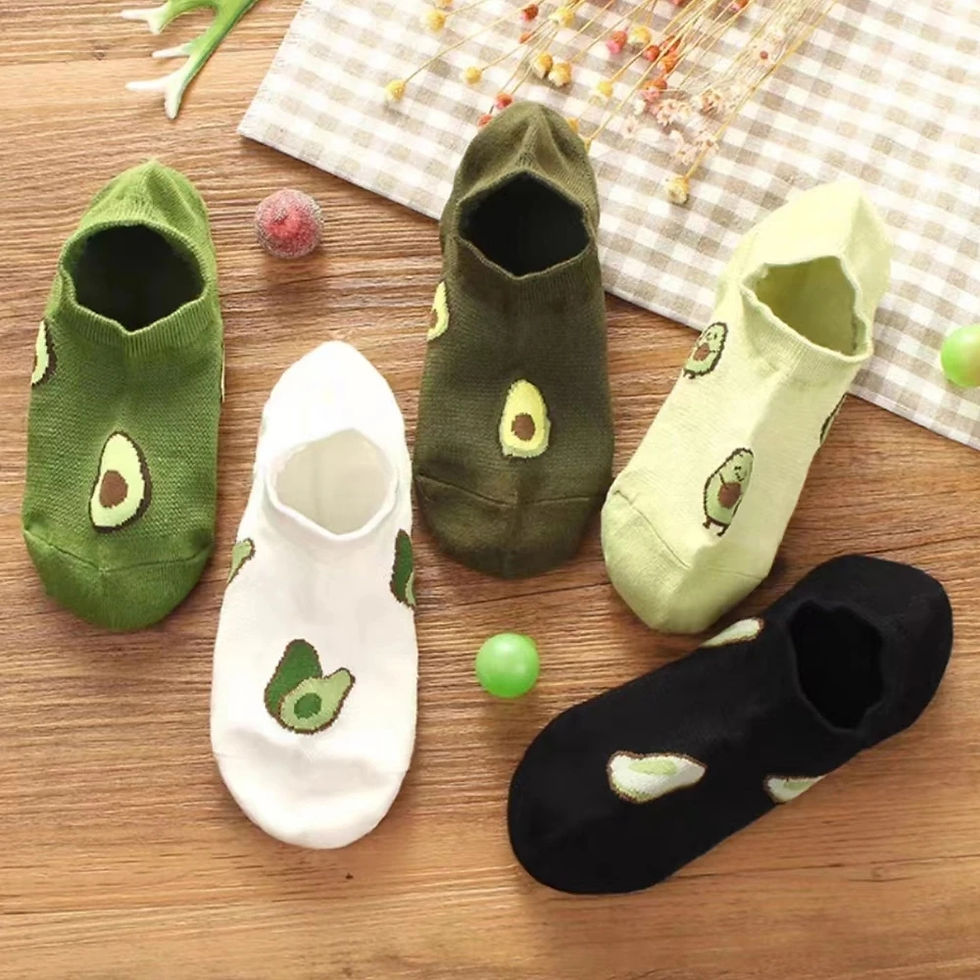 Thumbnail: 5 Pairs Avocado Ankle Socks