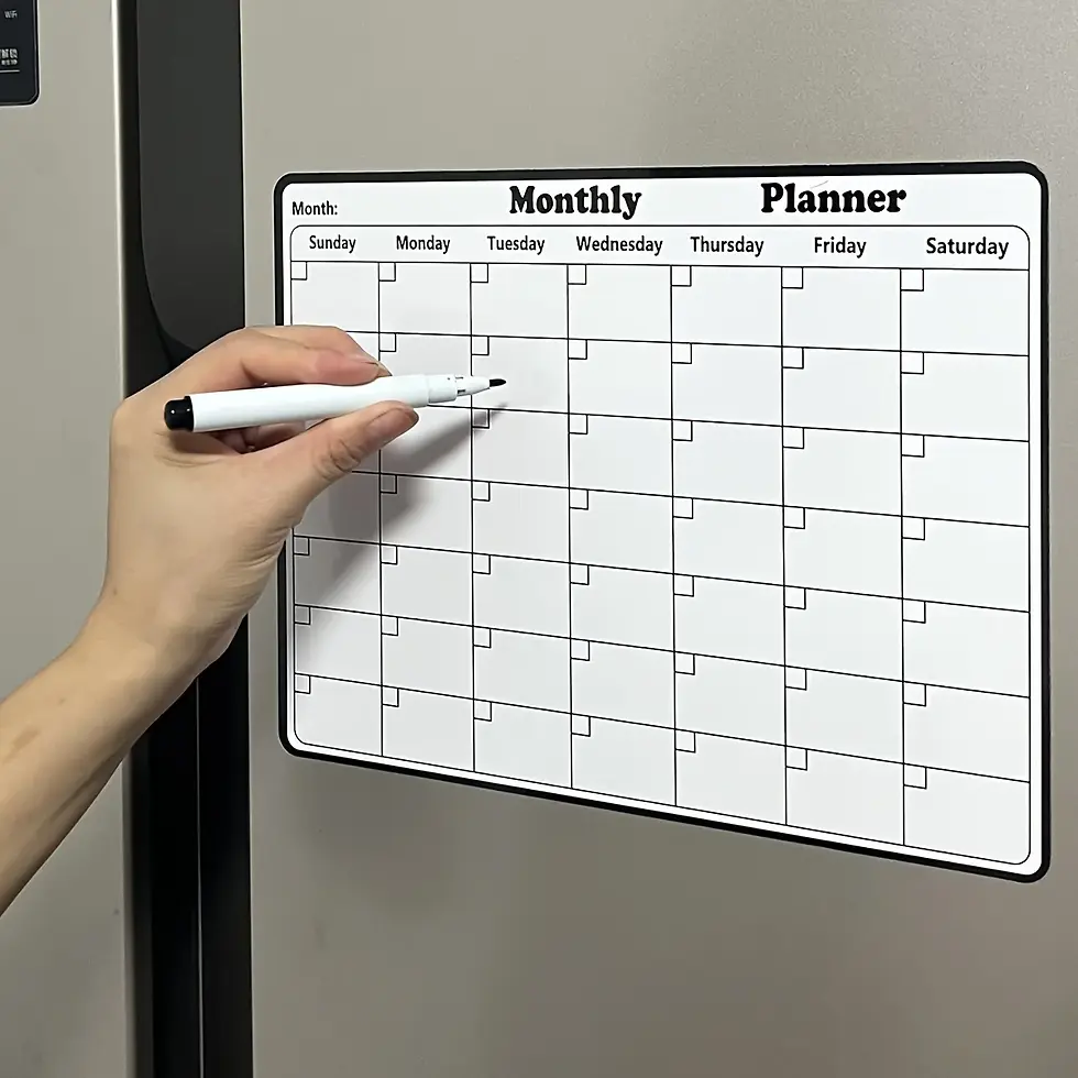 Thumbnail: Magnetic Refrigerator Dry Erase Calendar Monthly Planner Whiteboard Record Messa