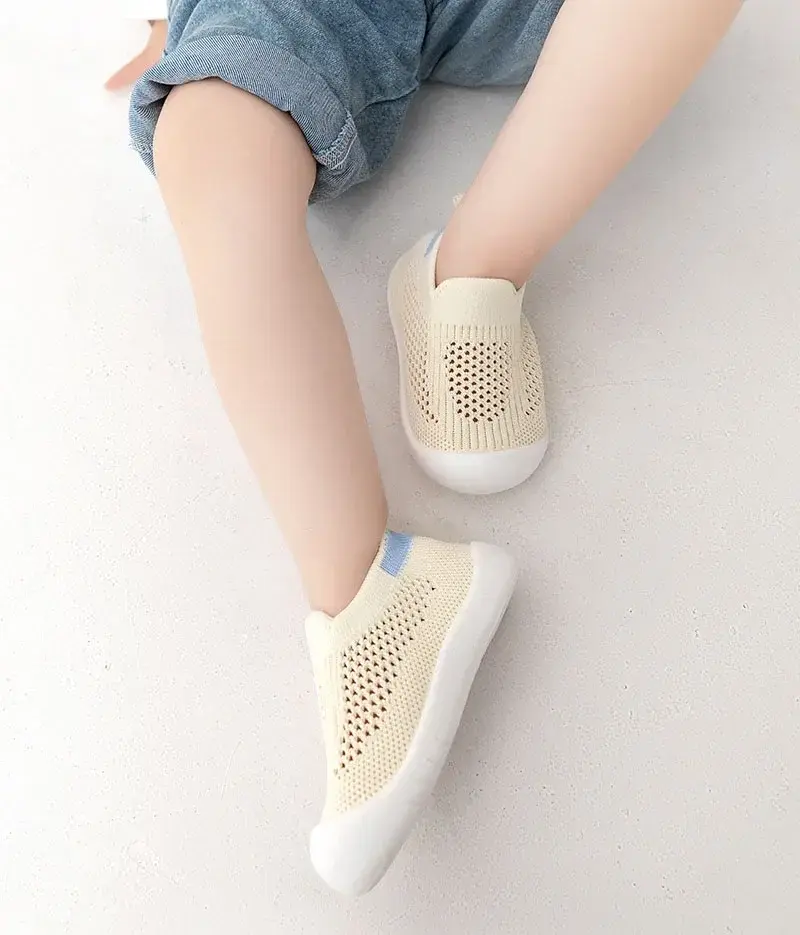 Thumbnail: Spring Summer Toddler Shoes Breathable Knitted Kids Sneakers Boys Slip-on Tennis