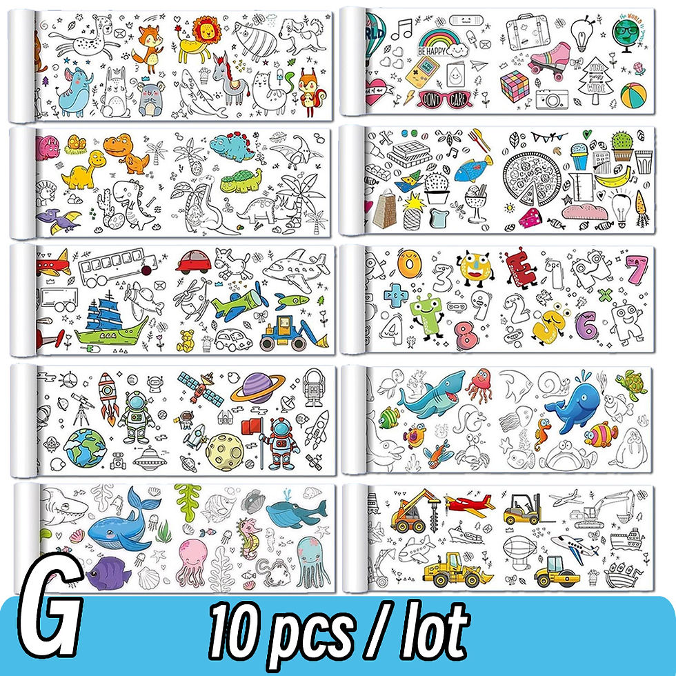 Thumbnail: 90cm Animal Canvas Children's Drawing Roll DIY Coloring Paper Roll Color Filling