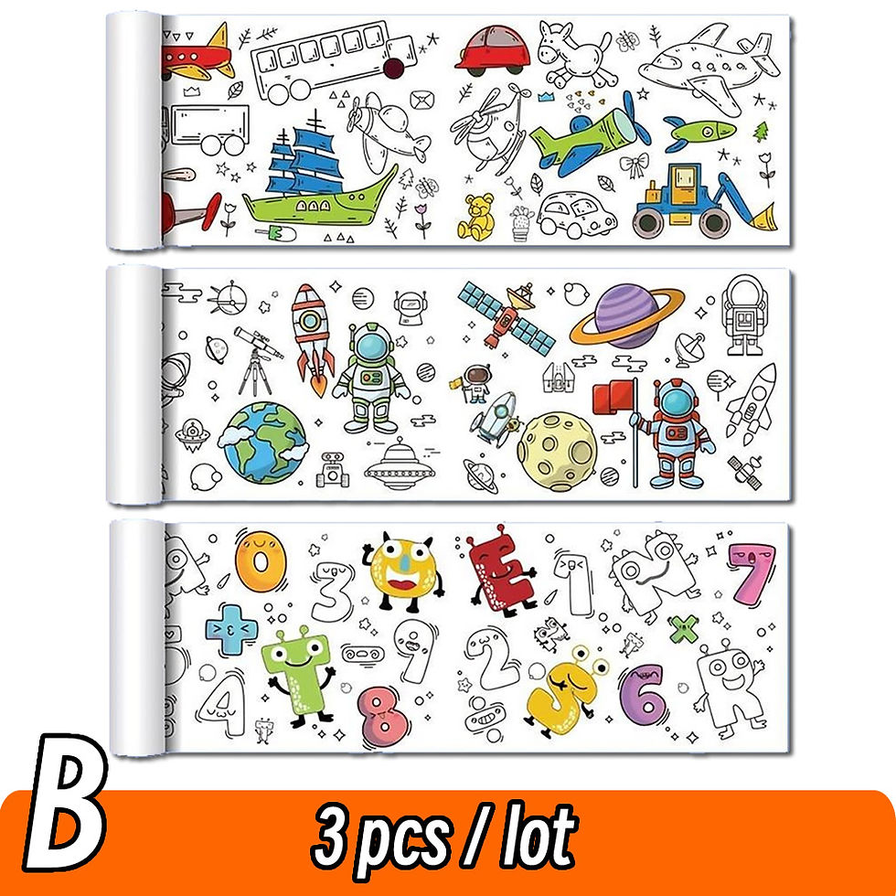 Thumbnail: 90cm Animal Canvas Children's Drawing Roll DIY Coloring Paper Roll Color Filling