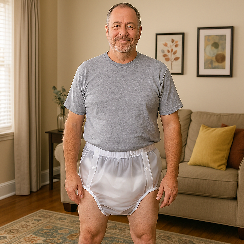 Thumbnail: New Design Side Snap Button Sand Transparent Adult Diaper Reusable Washable Wate