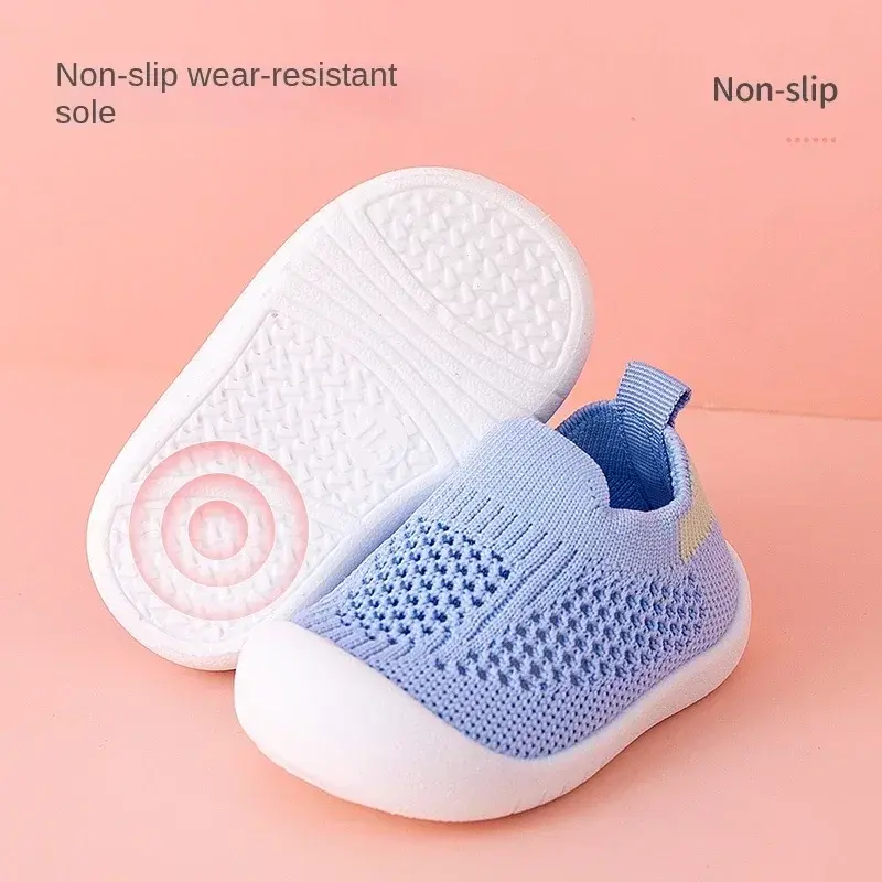 Thumbnail: Spring Summer Toddler Shoes Breathable Knitted Kids Sneakers Boys Slip-on Tennis