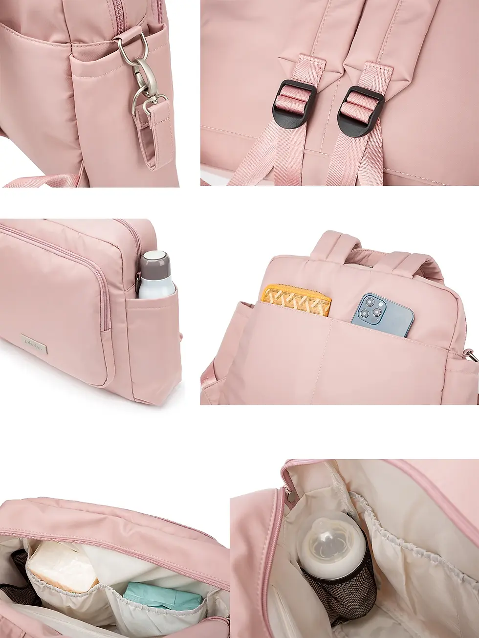 Thumbnail: Soboba 2023 New Diaper Bags for Mother Waterproof Large Capacity Solid Polyester