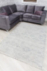 Grey Cream Abstract Rug - Rococo Quadito