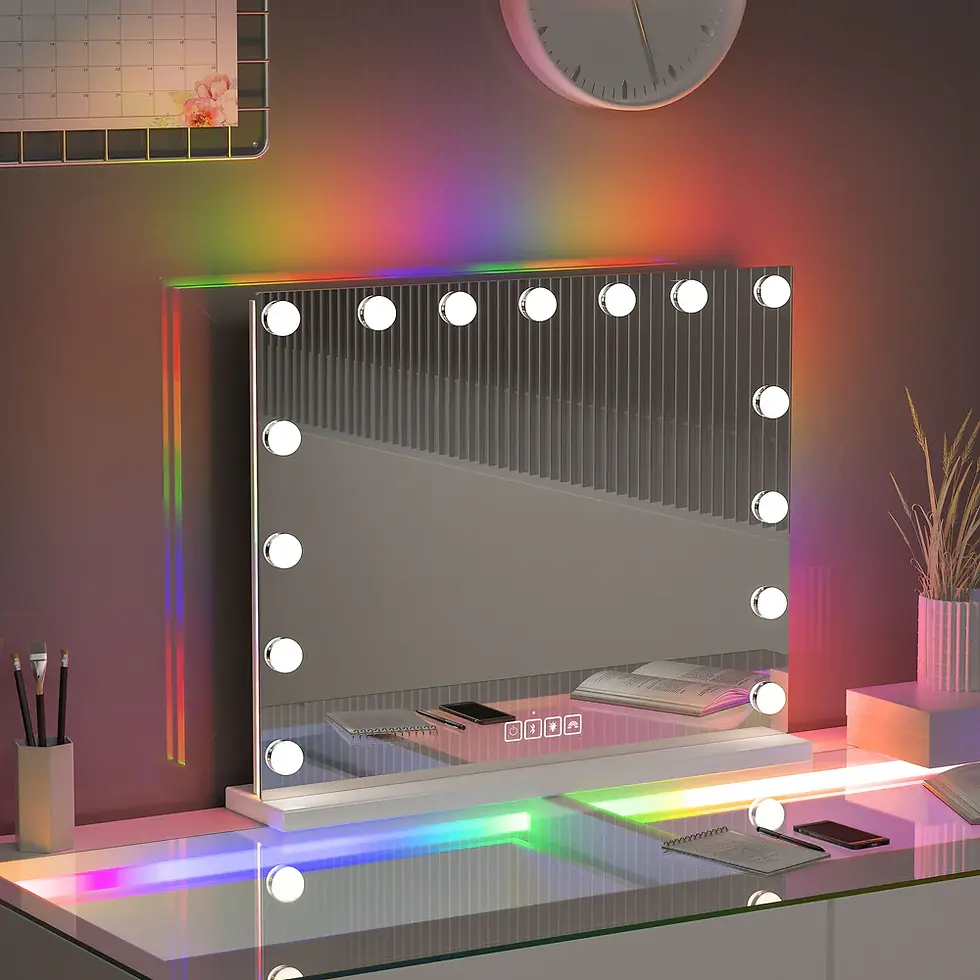 Thumbnail: 15 Bulbs RGB Light Bluetooth speaker mirror