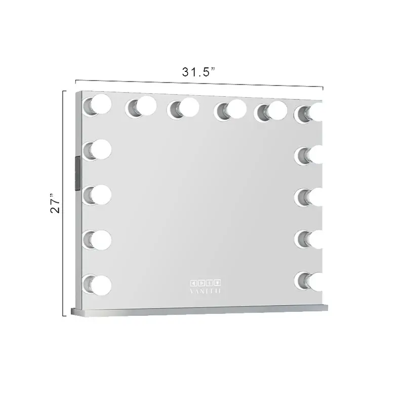 Thumbnail: Large 14 Bulbs Hollywood Mirror with Bluetooth, Power Outlet & USB Port