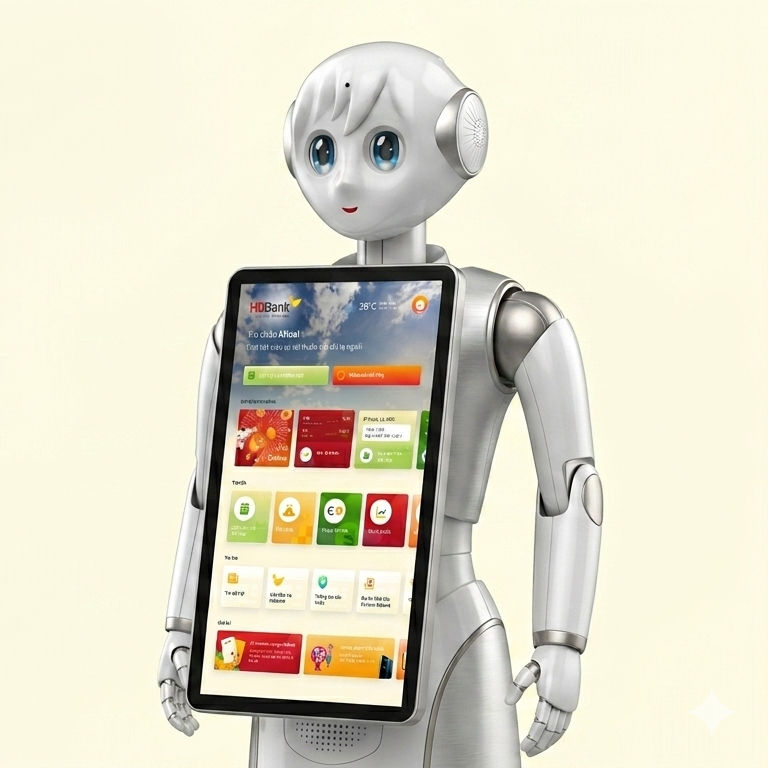 HDBank Robot welcome customer