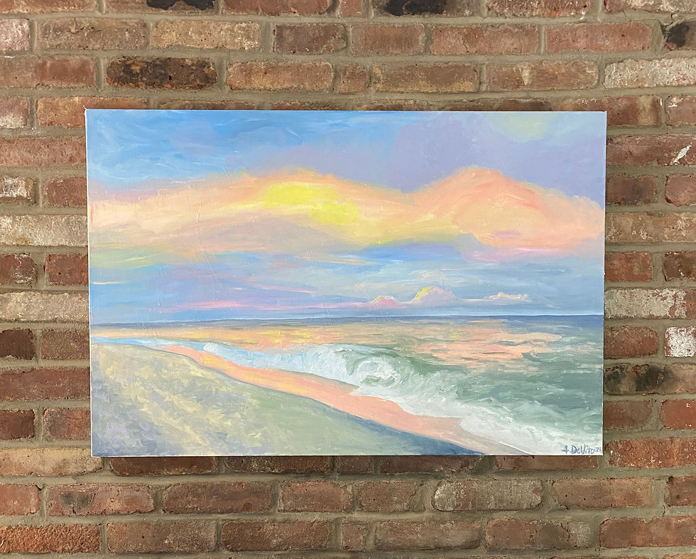 Sunrise, Long Beach Island, acrylic on canvas, 24"x36"