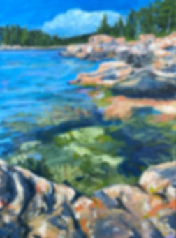 On the Ship Harbor Trail, acrylic on canvas, 12"x16"
