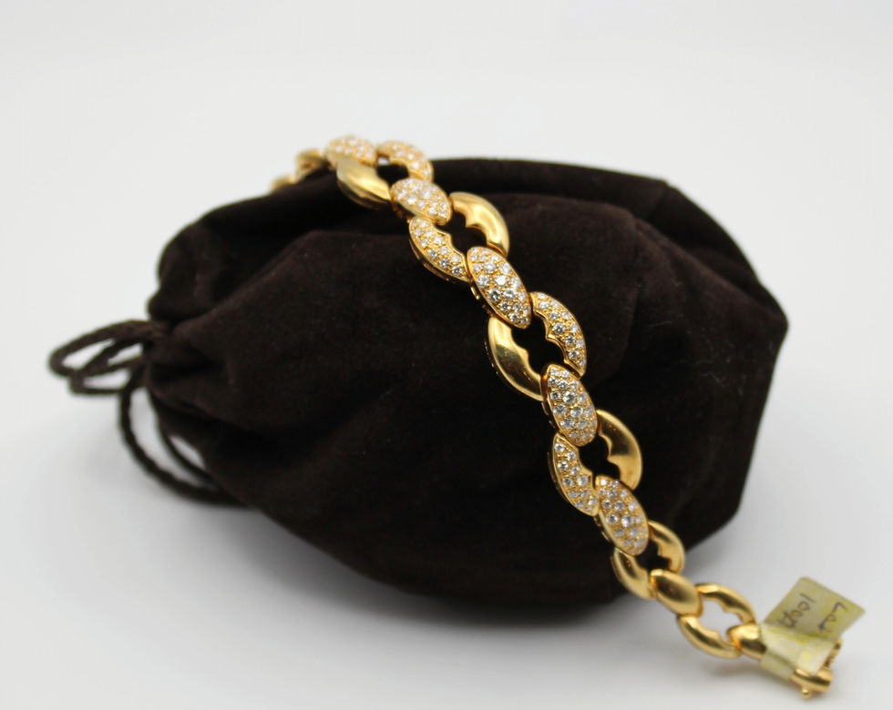 Thumbnail: 18K Yellow Gold Diamond Pave Link Bracelet (2.75ctw)